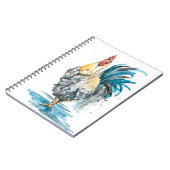 Carnet Rooster Splash - Aquarelle Portrait (Côté gauche)