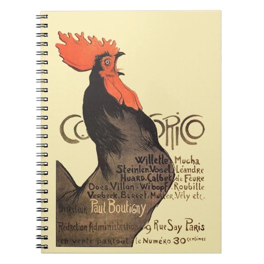 Carnet Rooster Steinlen Cocorico (Devant)