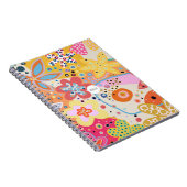 Carnet Rose amusant fleuri coloré (Côté Droit)