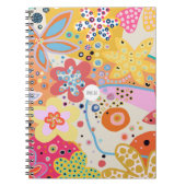 Carnet Rose amusant fleuri coloré (Devant)