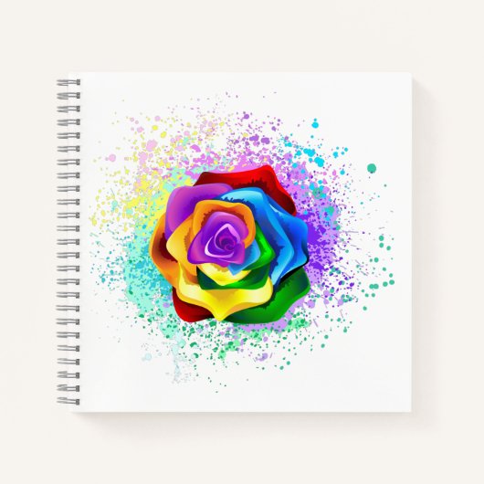 Carnet Rose arc-en-ciel coloré (Devant)