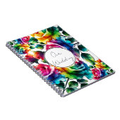 Carnet Rose arc-en-ciel noir et blanc Mariage Floral (Côté Droit)