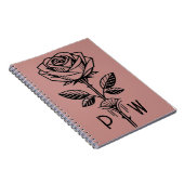 Carnet Rose Art Déco Personnalisé (Côté Droit)