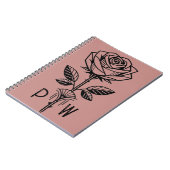 Carnet Rose Art Déco Personnalisé (Côté gauche)