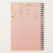 Carnet Rose Avec Parties scintillant Or Personnalisé À Fa (Verso)