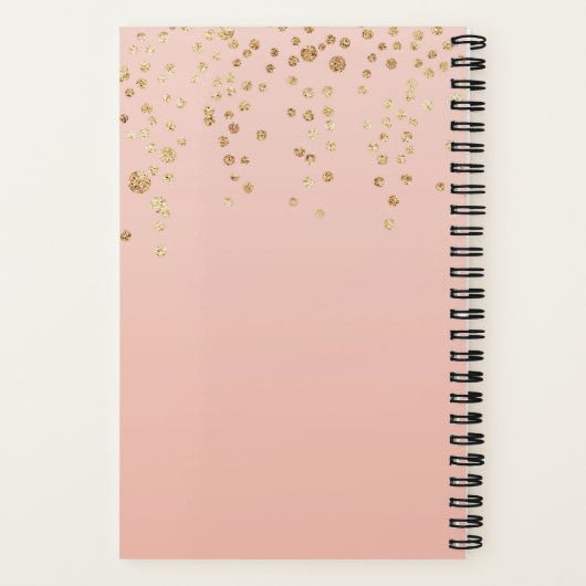 Carnet Rose Avec Parties scintillant Or Personnalisé À Fa (Verso)