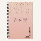 Carnet Rose Avec Parties scintillant Or Personnalisé À Fa (Recto)
