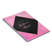 Carnet Rose barbe à papa et monogramme noir (Côté Droit)