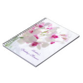 Carnet rose blanc de wedding planner d'orchidées (Côté gauche)
