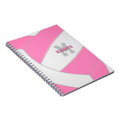 Carnet rose blanc personnalisé filles volley-ball (Côté Droit)