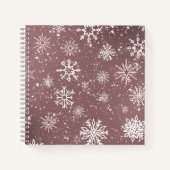 Carnet Rose blanc Snowflakes rose (Devant)