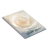 Carnet Rose blanche peinture abstraite (Côté Droit)