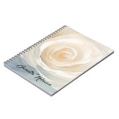 Carnet Rose blanche peinture abstraite (Côté gauche)