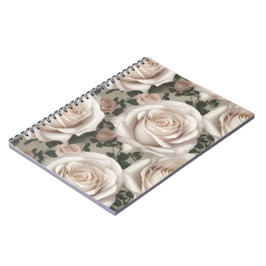 Carnet Rose blanche vintage (Côté gauche)
