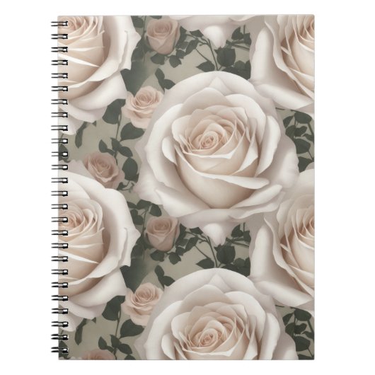 Carnet Rose blanche vintage (Devant)