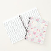 Carnet Rose Bleu Nœuds Papillon Fleurs Nom Personnalisé (Intérieur)