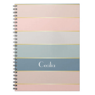 Carnet Rose Bleu Or Personnalisé Couleur Été Blocage Bloc