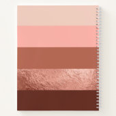 Carnet Rose Blush personnalisé Gold Wide Stripes Chic (Dos)
