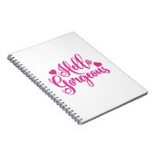 Carnet Rose Bonjour merveilleuse citation (Côté Droit)