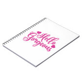 Carnet Rose Bonjour merveilleuse citation (Côté gauche)