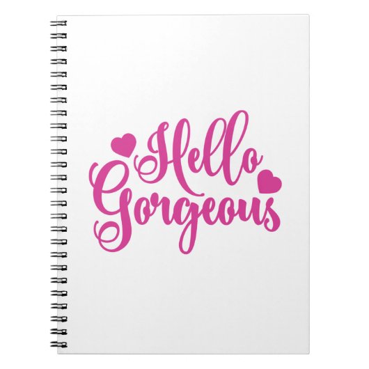 Carnet Rose Bonjour merveilleuse citation (Devant)