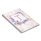Carnet Rose Bouquet Monogramme rose (Côté Droit)