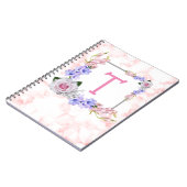 Carnet Rose Bouquet Monogramme rose (Côté gauche)