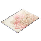 Carnet Rose Brun Crème Mandala Bohème Mode Bohème (Côté gauche)