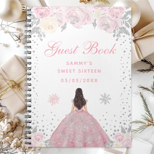 Carnet Rose Brunette Hiver Princesse Douze Ans