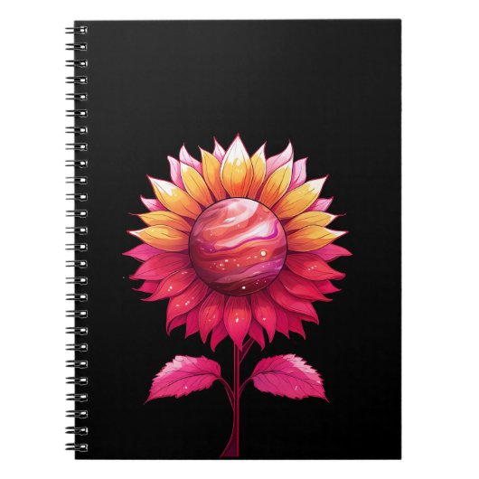 Carnet Rose céleste-noir (Devant)