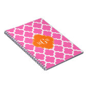 Carnet Rose chaud #2 Marocain #5 Citrouille 3 Monogramme (Côté Droit)