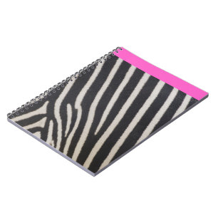 Carnet rose chaud et bande zèbre