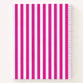 Carnet Rose Chaud et Rayures Verticales Blanches Minimali (Dos)