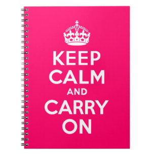 Carnet Rose Chaud Gardez le calme et continuer