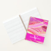 Carnet Rose chaud Purples Rouges et Golden Geode Agate (Intérieur)