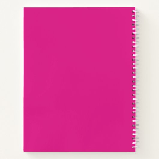 Carnet Rose chaud vif | Ombre Stripes avec script (Dos)