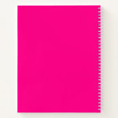Carnet Rose Chaude et Nom de l'Enseignant Blanc (Dos)