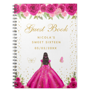 Carnet Rose Chaude Florale Peau Sombre Princesse Sweet Si