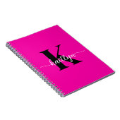 Carnet Rose Chaude Monogramme Noir (Côté Droit)