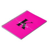 Carnet Rose Chaude Monogramme Noir (Côté gauche)