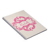 Carnet rose chic Damask (Côté Droit)