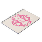 Carnet rose chic Damask (Côté gauche)