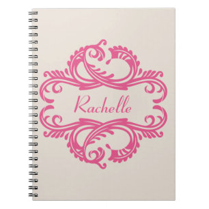 Carnet rose chic Damask