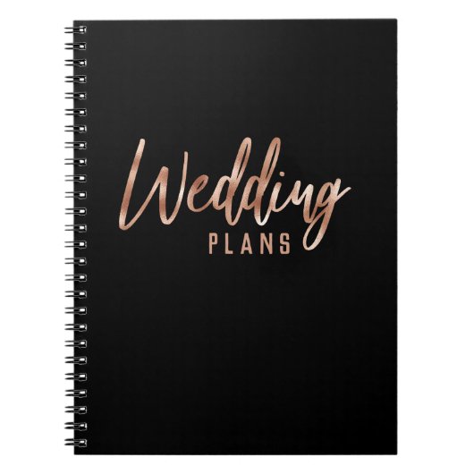 Carnet Rose Chic Gold Moderne Wedding planner de typograp (Devant)