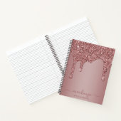 Carnet Rose Chic Gold Sparkle Parties scintillant Drips R (Intérieur)