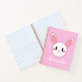 Carnet Rose Chic Moderne Cute Fluffé Lapin Lapin (Intérieur)