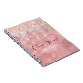 Carnet Rose chic noir argent goutte à goutte monogramme b (Côté Droit)