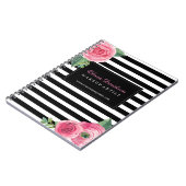 Carnet rose chic personnalisable de roses (Côté gauche)