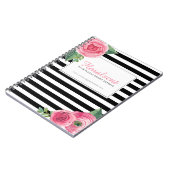 Carnet rose chic personnalisable de roses (Côté gauche)