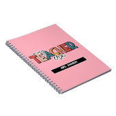Carnet Rose clair à l'ère de mon enseignement citation (Côté Droit)